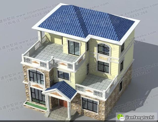 5款十分受歡迎的三層農(nóng)村自建房（全套）施工效果圖，占地面積約130㎡