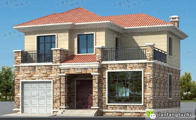 5款二層占地120㎡左右農(nóng)村別墅全套設(shè)計(jì)施工圖，造價(jià)都在30萬(wàn)以內(nèi)