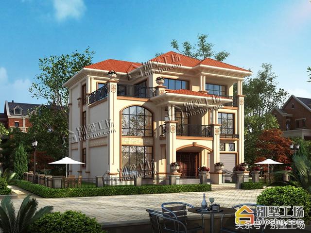 新農(nóng)村三層簡歐式別墅設(shè)計(jì)圖，很適合農(nóng)村家庭建造