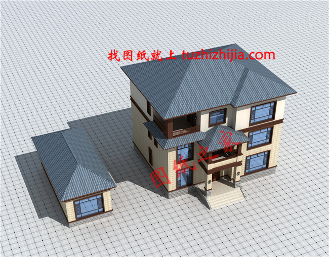 農(nóng)村三層別墅設(shè)計圖紙，造價50萬左右，中式風(fēng)格，沉穩(wěn)內(nèi)斂