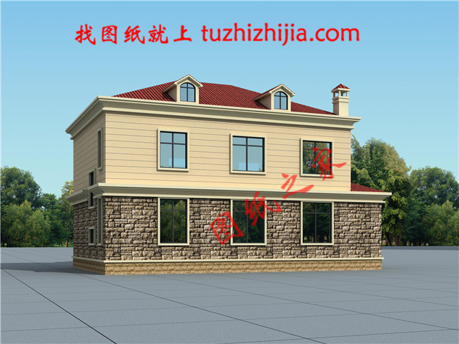 二層農(nóng)村房子圖片及全套施工圖紙，占地150平面左右