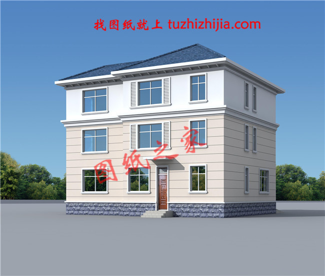 漂亮的農(nóng)村三層小樓房設(shè)計(jì)圖，簡(jiǎn)單大氣，帶車庫(kù)