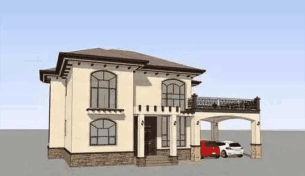 這款別墅設(shè)計圖，算是今年二層別墅中的黑馬，設(shè)計感十足