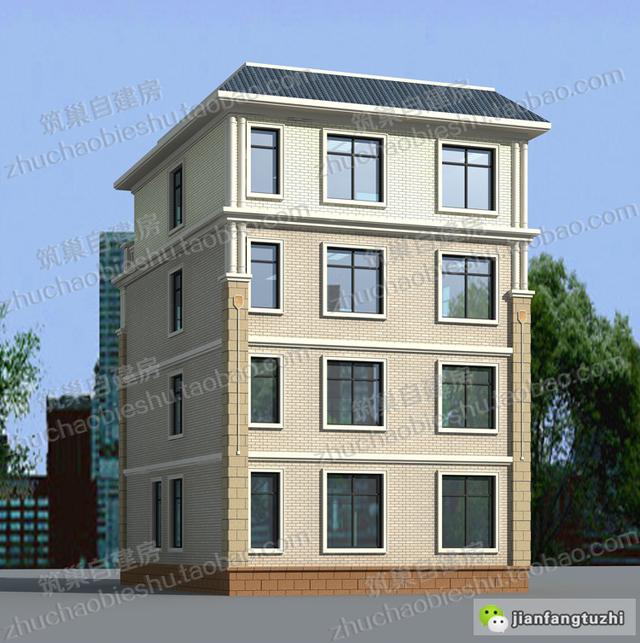 四層帶露臺(tái)花園+套房農(nóng)村自建房設(shè)計(jì)施工效果圖，戶(hù)型十分大氣