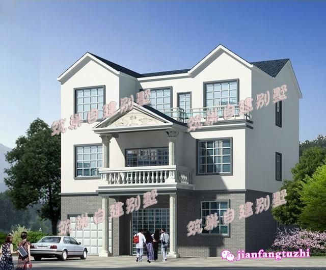 帶車庫三層新農(nóng)村自建房設(shè)計圖紙及效果圖，外觀耐看，符合農(nóng)村低調(diào)的生活習(xí)慣