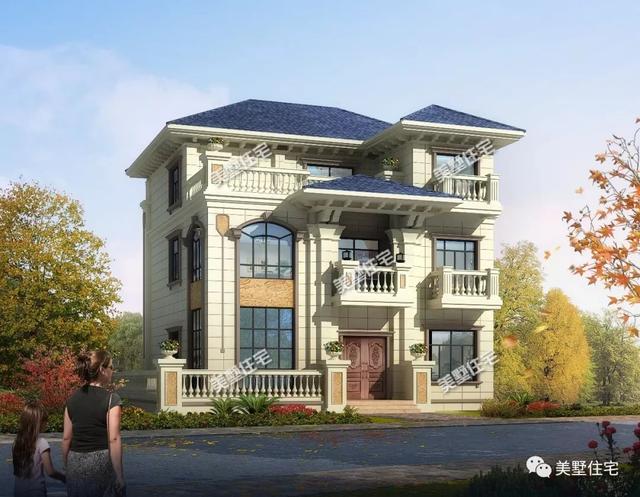 三層歐式別墅設(shè)計(jì)圖，體面大氣，8臥4衛(wèi)帶棋牌室，超級贊的房子