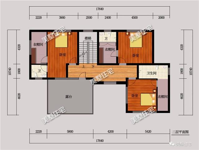 不規(guī)則宅基地建的中式別墅設(shè)計圖，開間10.74米，進(jìn)深17.64米，造價40萬