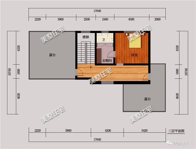 不規(guī)則宅基地建的中式別墅設(shè)計圖，開間10.74米，進(jìn)深17.64米，造價40萬