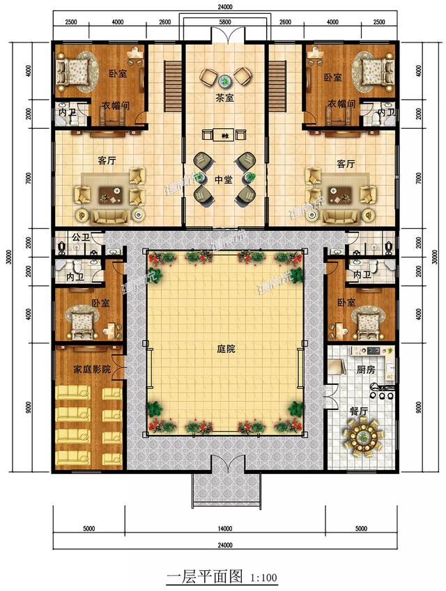 中式四合院別墅設(shè)計(jì)圖，建棟好別墅，造福幾代人