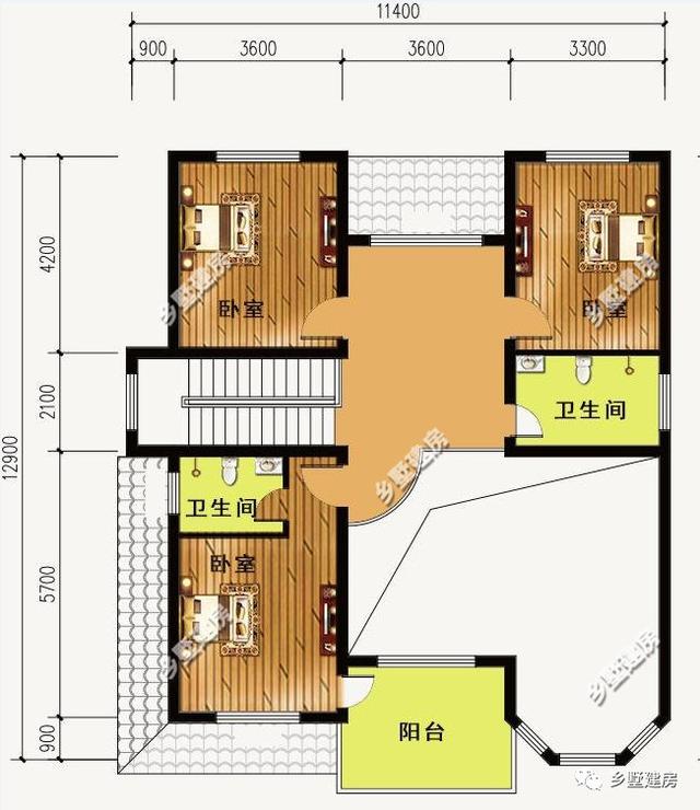 兩款經(jīng)典農(nóng)村別墅設(shè)計(jì)圖，12x11米，施工難度不大，建成肯定出彩