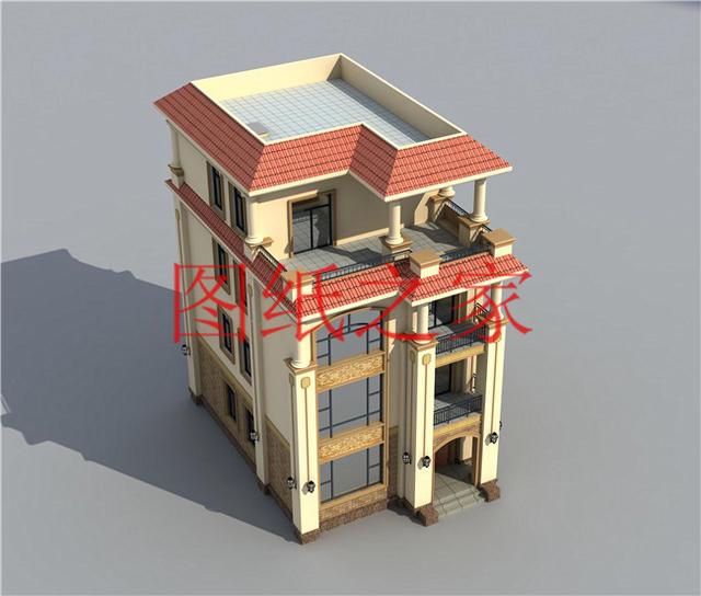 農(nóng)村四層別墅設(shè)計(jì)圖，層數(shù)多，空間大，適合人口多的家庭