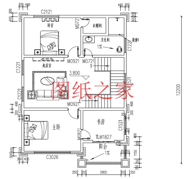 農(nóng)村四層別墅設(shè)計(jì)圖，層數(shù)多，空間大，適合人口多的家庭