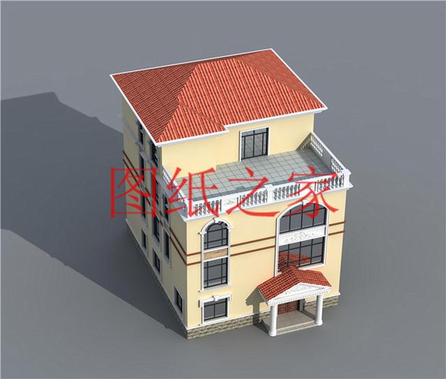 農(nóng)村四層別墅設(shè)計(jì)圖，層數(shù)多，空間大，適合人口多的家庭