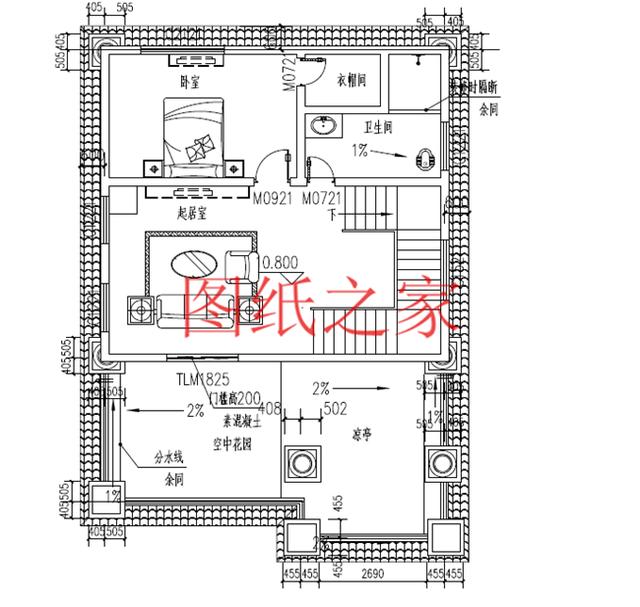 農(nóng)村四層別墅設(shè)計(jì)圖，層數(shù)多，空間大，適合人口多的家庭