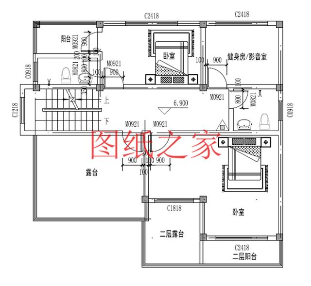 農(nóng)村四層別墅設(shè)計(jì)圖，層數(shù)多，空間大，適合人口多的家庭