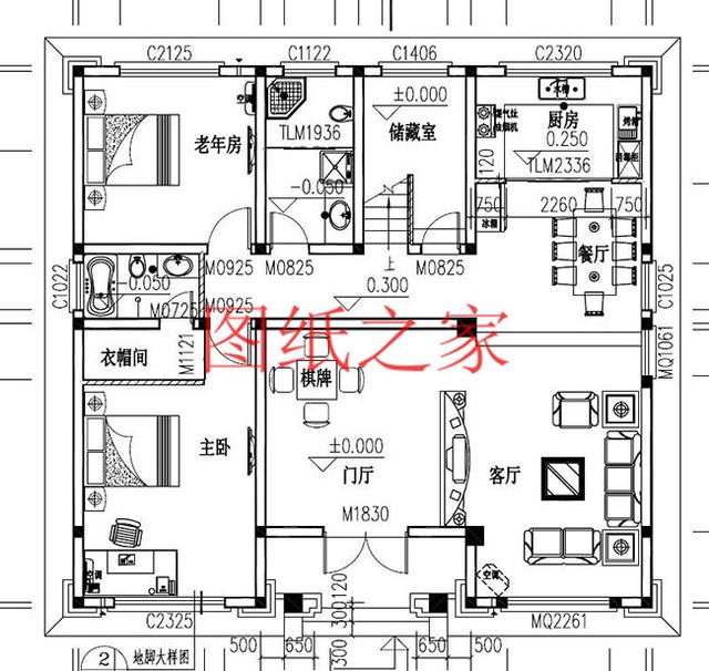 農(nóng)村四層別墅設(shè)計(jì)圖，層數(shù)多，空間大，適合人口多的家庭