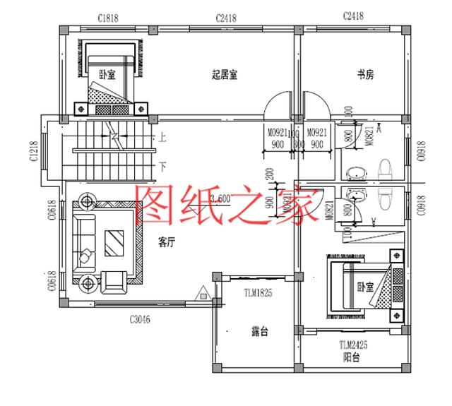 農(nóng)村四層別墅設(shè)計(jì)圖，層數(shù)多，空間大，適合人口多的家庭