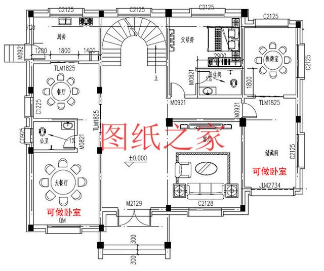 農(nóng)村四層別墅設(shè)計(jì)圖，層數(shù)多，空間大，適合人口多的家庭