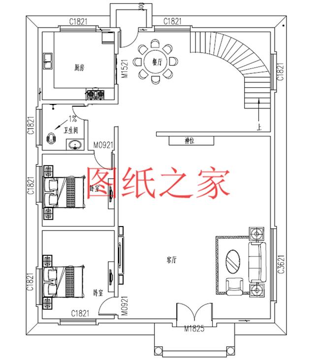 農(nóng)村四層別墅設(shè)計(jì)圖，層數(shù)多，空間大，適合人口多的家庭