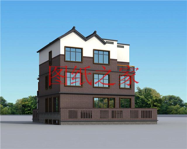 農(nóng)村四層別墅設(shè)計(jì)圖，層數(shù)多，空間大，適合人口多的家庭