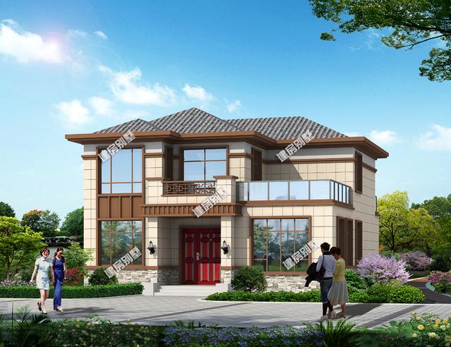 二層別墅設(shè)計圖，煙囪+車庫+大露臺設(shè)計，簡直是完美戶型