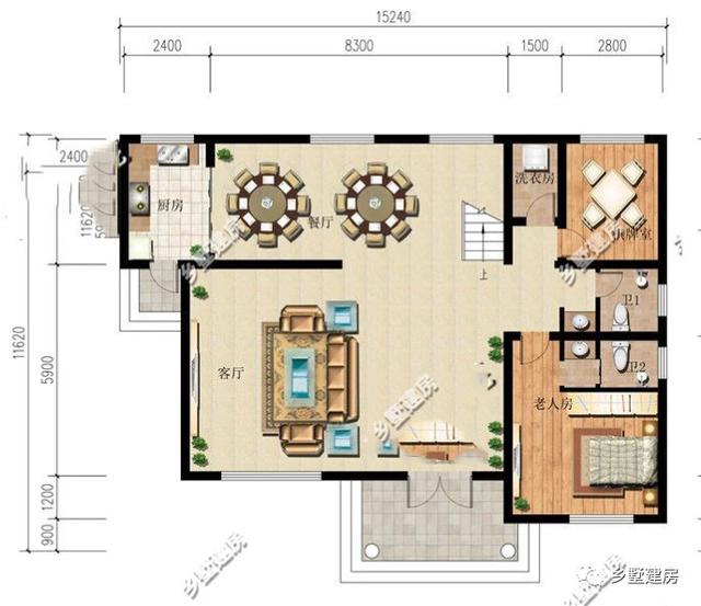 2層新農(nóng)村自建房設(shè)計(jì)圖，想要建房的這個(gè)戶型可以做參考