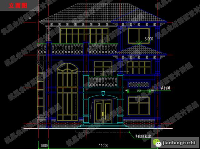 11×11米三層別墅設(shè)計(jì)施工圖紙，造價30萬以內(nèi)，十分劃算