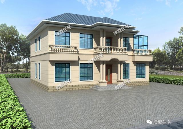 農(nóng)村二層別墅設(shè)計(jì)圖，4室2廳+娛樂室+陽(yáng)光房，布局好，居住舒適