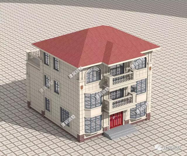 農(nóng)村別墅設計圖，10.5×13.5米，外觀對稱設計，一種別樣的美麗