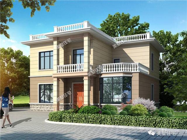 開間11米二層簡(jiǎn)歐風(fēng)格別墅設(shè)計(jì)圖，造價(jià)23萬左右，功能設(shè)計(jì)齊全