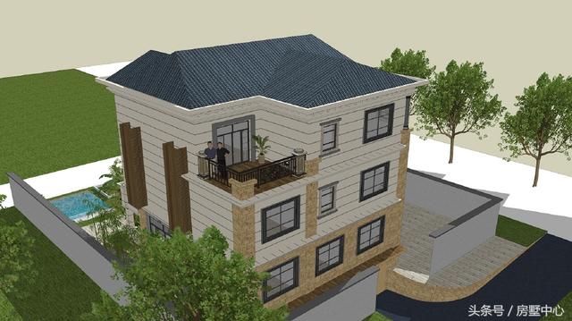 歐式三層別墅設(shè)計(jì)圖，帶游泳池+菜園，大概是所有人的理想住所了