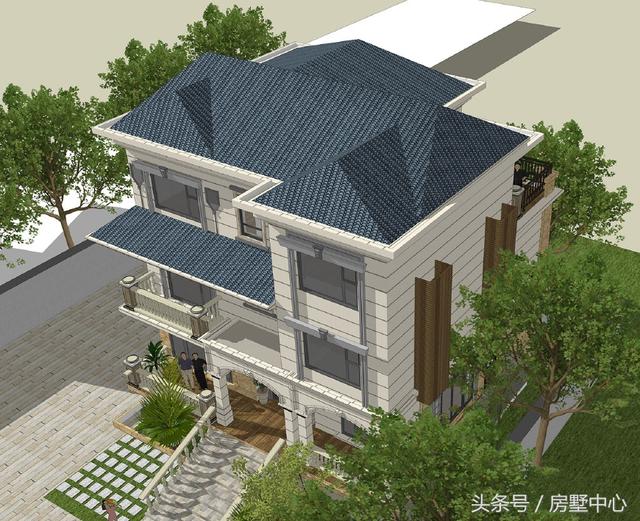 歐式三層別墅設(shè)計(jì)圖，帶游泳池+菜園，大概是所有人的理想住所了