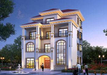 新農(nóng)村四層獨(dú)棟復(fù)式別墅設(shè)計(jì)圖，設(shè)計(jì)豪華時(shí)尚