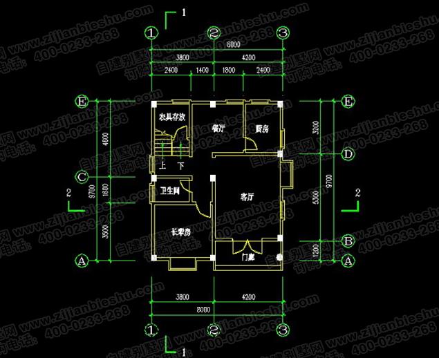 2款占地面積80平左右二層農(nóng)村自建房全套設(shè)計(jì)施工圖，戶型簡單大方，造價(jià)不高