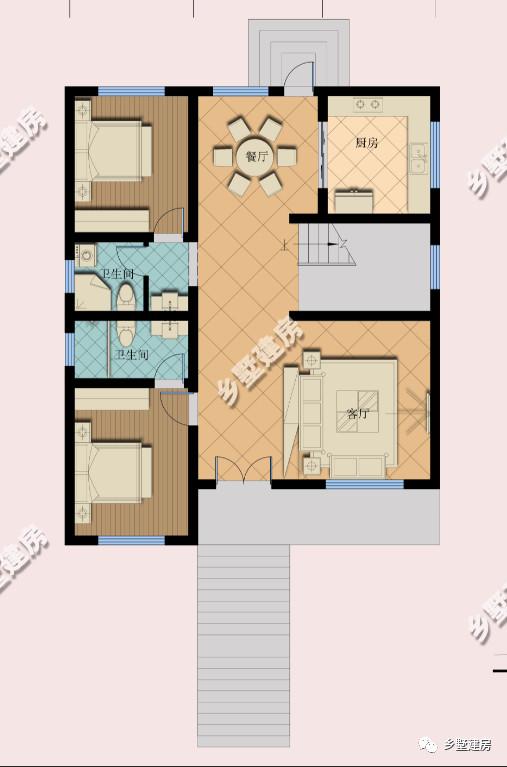 開間不到10米的農(nóng)村自建房設(shè)計圖，空間布局合理，錯落有致
