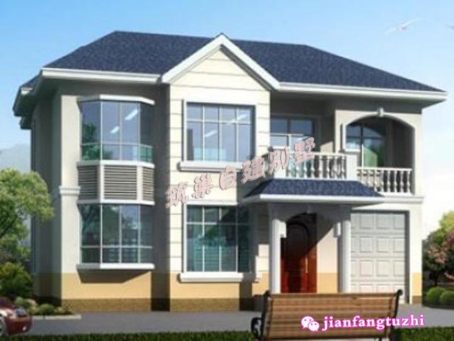 5棟二層帶陽臺(tái)獨(dú)棟小別墅設(shè)計(jì)圖效果圖，漂亮又實(shí)用