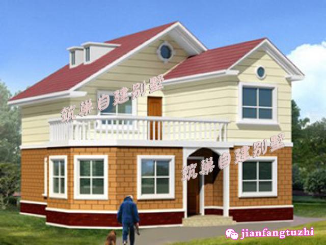 5棟二層帶陽臺(tái)獨(dú)棟小別墅設(shè)計(jì)圖效果圖，漂亮又實(shí)用