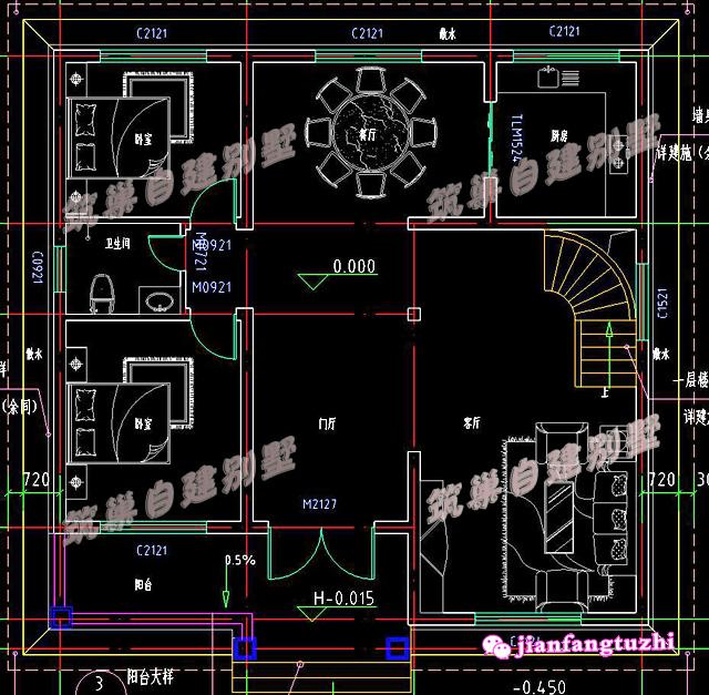5棟二層帶陽臺(tái)獨(dú)棟小別墅設(shè)計(jì)圖效果圖，漂亮又實(shí)用