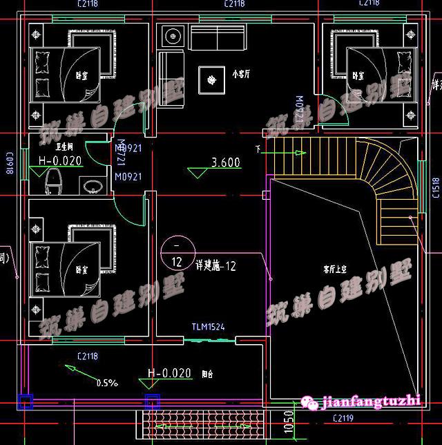 5棟二層帶陽臺(tái)獨(dú)棟小別墅設(shè)計(jì)圖效果圖，漂亮又實(shí)用