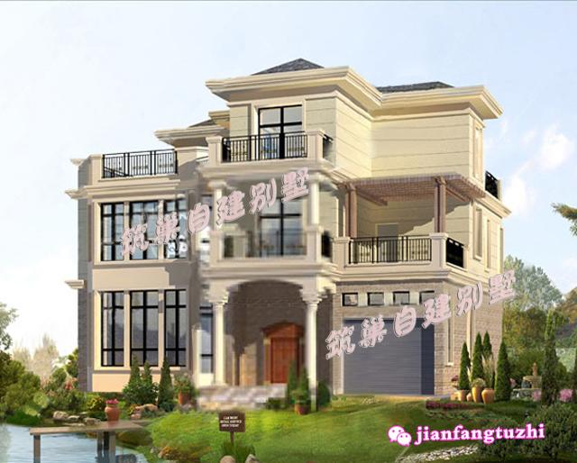 三層復(fù)式別墅設(shè)計(jì)圖，150平2廳7臥磚混結(jié)構(gòu)，帶半旋轉(zhuǎn)樓梯+車庫(kù)+露臺(tái)