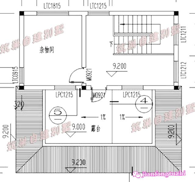 復古中式農村四層別墅房屋設計圖紙，占地面積不足100平米