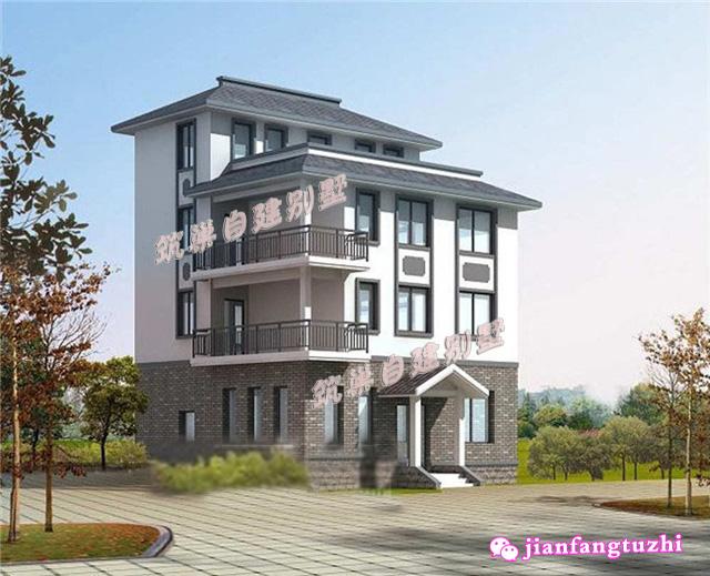 復古中式農村四層別墅房屋設計圖紙，占地面積不足100平米