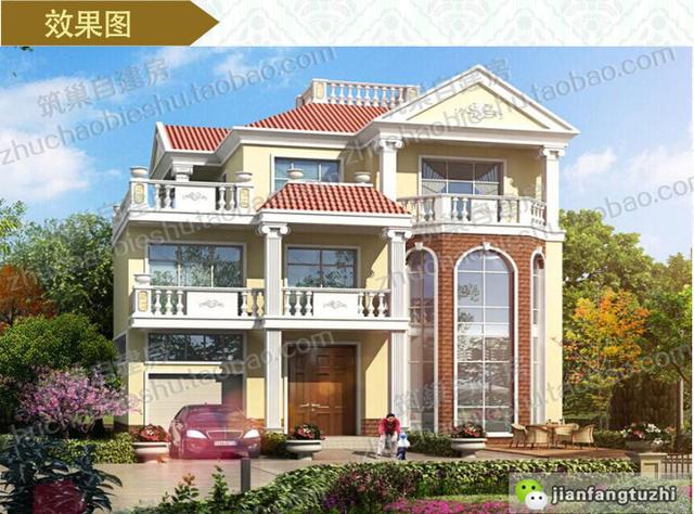 推薦2款高品質(zhì)設(shè)計(jì)圖紙，三層農(nóng)村自建別墅帶挑空客廳+落地窗