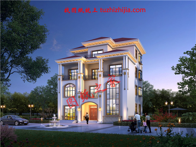 新農(nóng)村四層獨棟復(fù)式別墅設(shè)計圖，設(shè)計豪華時尚