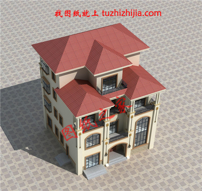 新農(nóng)村四層獨棟復(fù)式別墅設(shè)計圖，設(shè)計豪華時尚