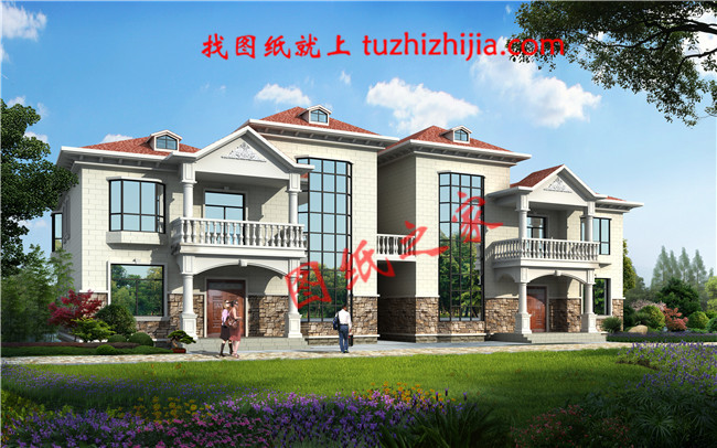 農(nóng)村二層半小別墅設(shè)計(jì)圖紙，客廳中空，圖紙為一戶的戶型