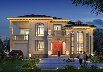 2024二層農(nóng)村新款別墅設(shè)計(jì)圖，帶車庫，帶鍋爐房