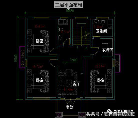 3款小戶型三層別墅設計圖， 造價比較經(jīng)濟，很適合農(nóng)村自建
