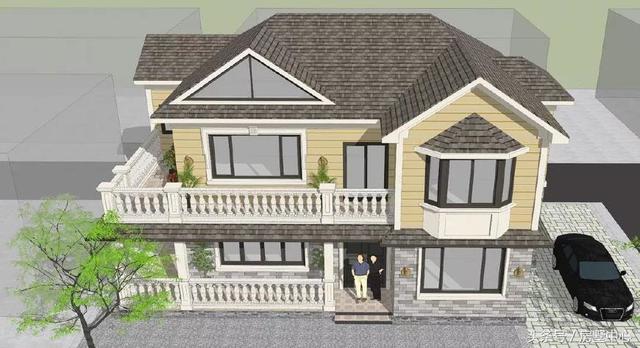 雙拼別墅設(shè)計圖，36萬蓋一棟，接上爸媽一起住