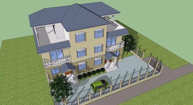 兩層半雙拼別墅設(shè)計(jì)圖，17x11.6米，適合家中兄弟二人建造